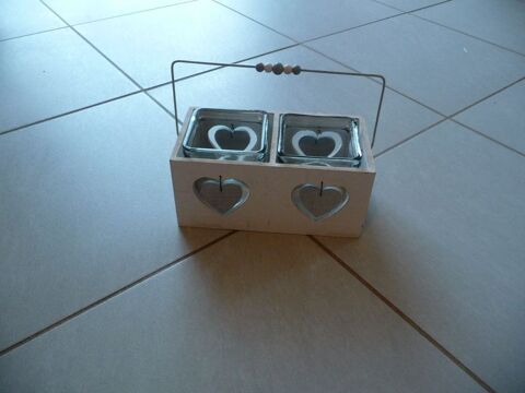 2 photophores avec support bois motifs c?urs 12 Celles-sur-Belle (79)