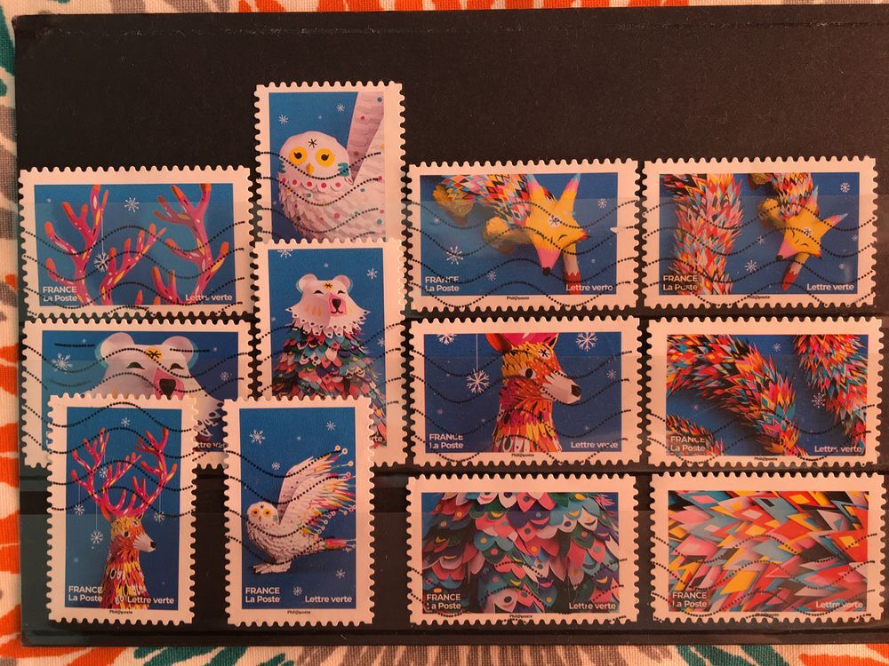 LOT 74 TIMBRES FRANCE OBLIT&Eacute;R&Eacute;S AUTO ADH&Eacute;SIFS 