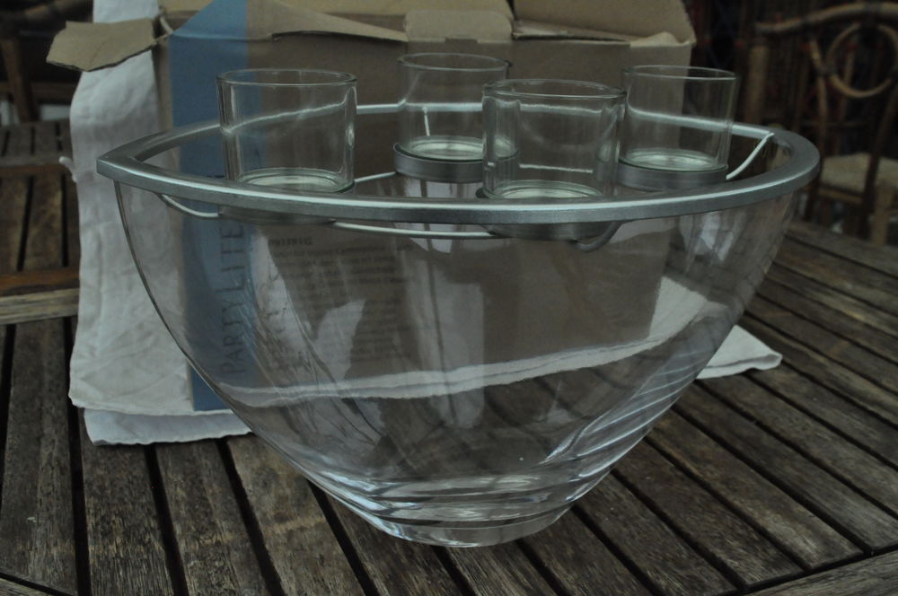 Centre de table Partylite en verre pour bougies Décoration