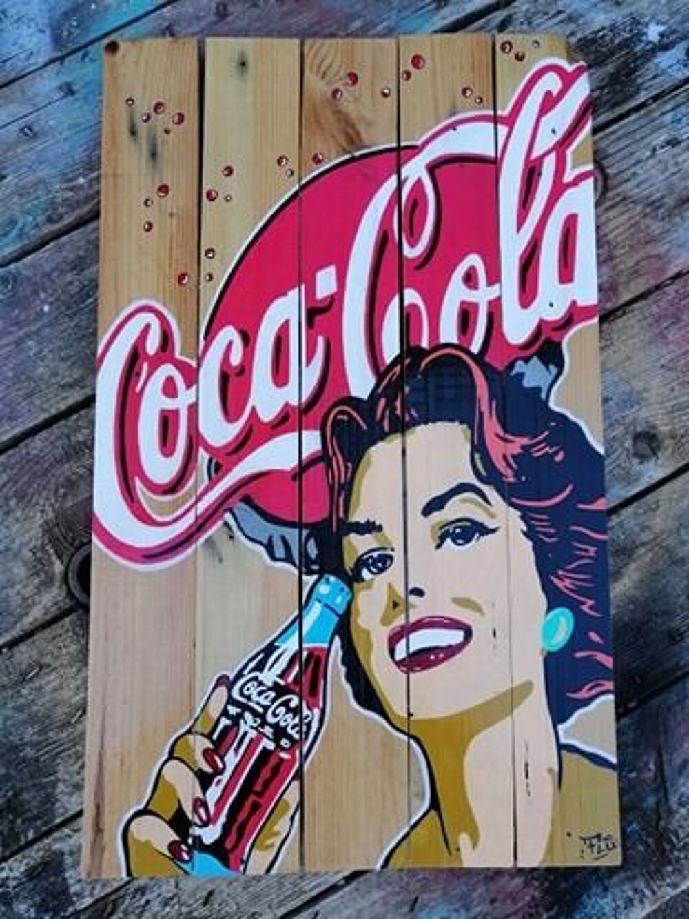 Tableau bois Vintage Coca-Cola Décoration