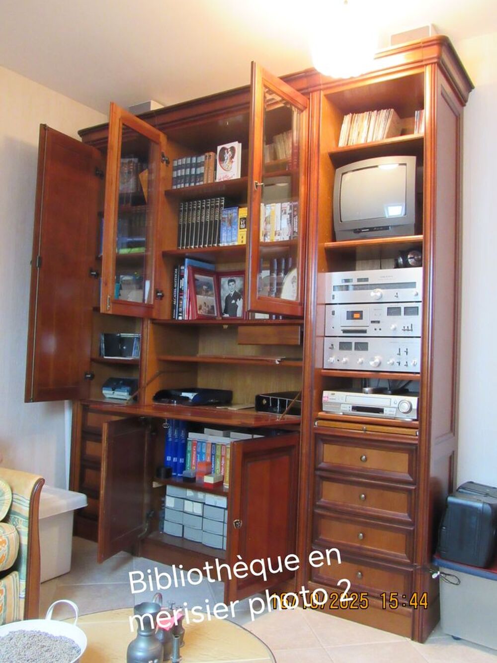 Biblioth&egrave;que secr&eacute;taire en merisier Meubles