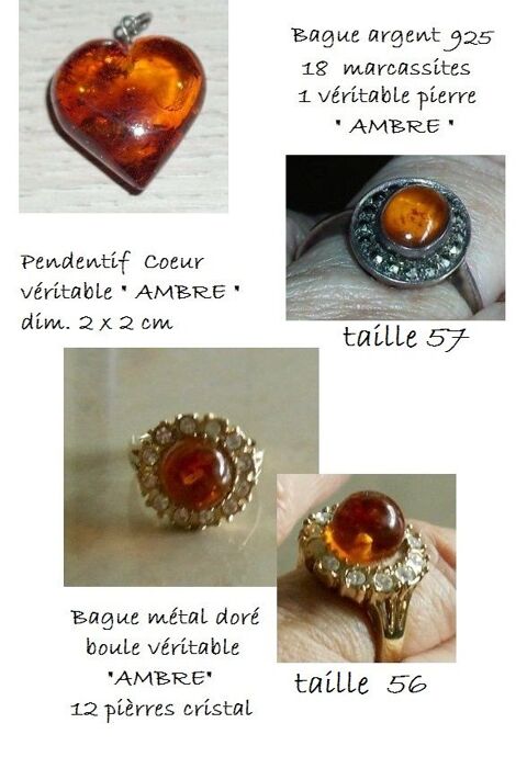 3 Jolis bijoux d'AMBRE de la Baltique 30 Antibes (06)