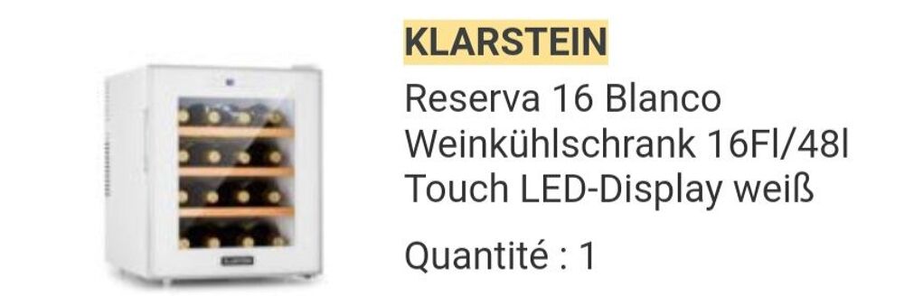 Klarstein Reserva 16 Blanco Electroménager