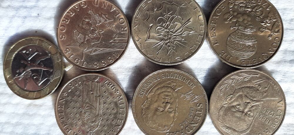 Lots de 7 pi&egrave;ces de 10 Francs
