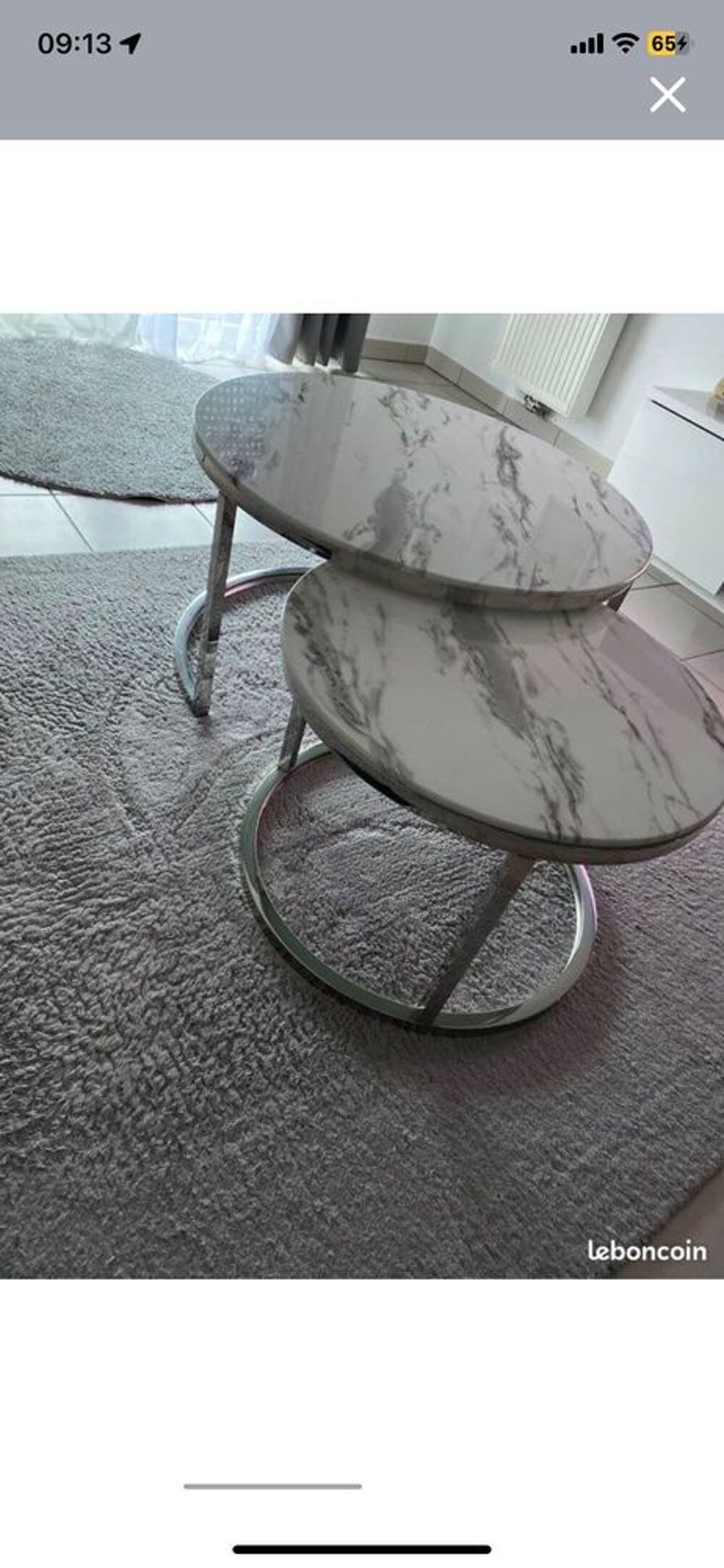 table basse gigogne en marbre Meubles