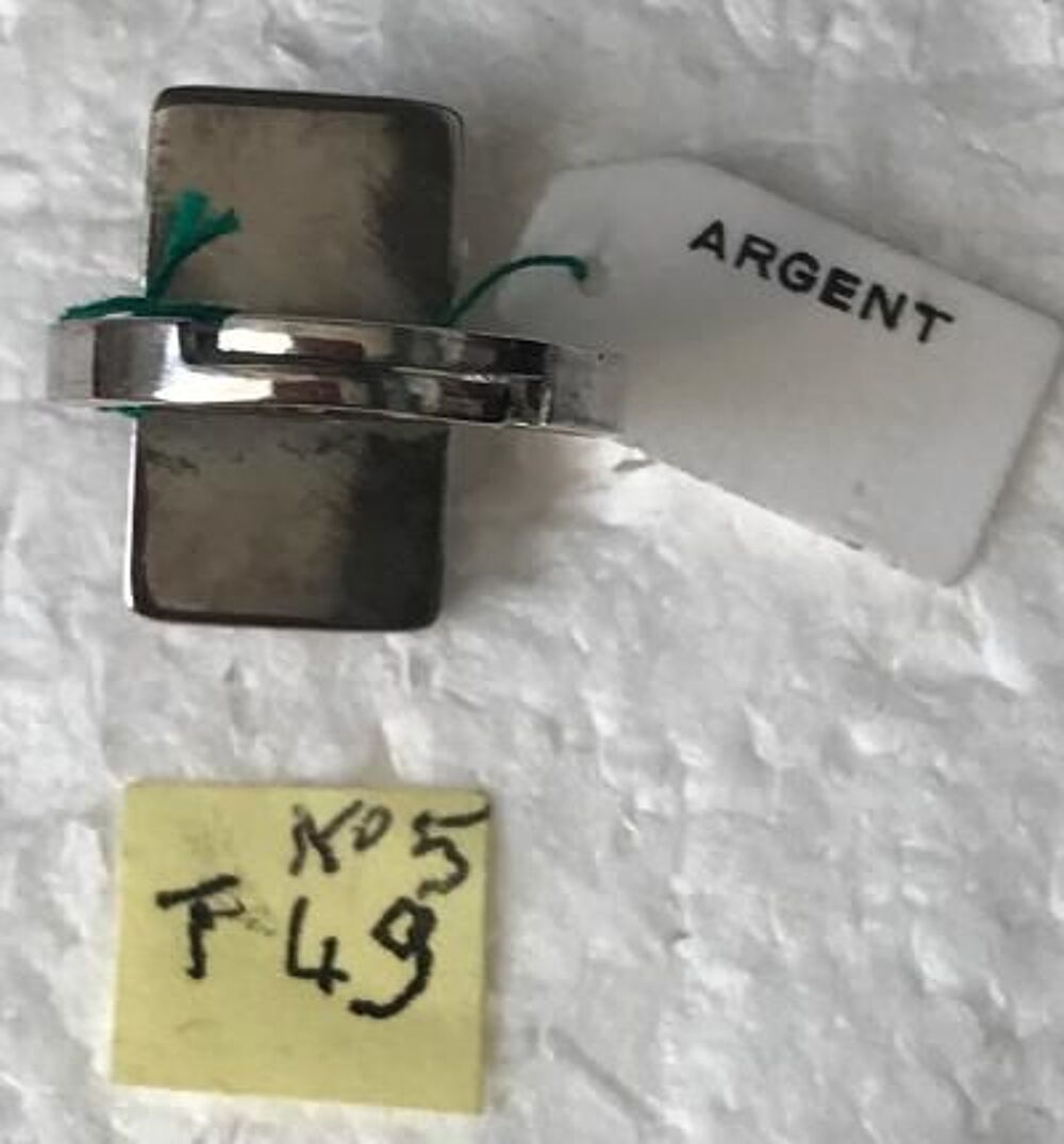 Bague modulable en ARGENT 925 poin&ccedil;ons avec pierre AMBRE Bijoux et montres