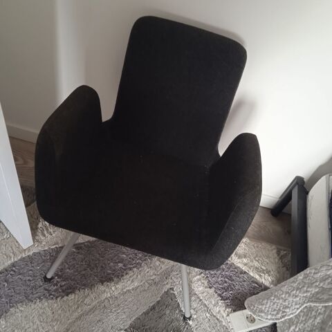 Fauteuil de bureau gris anthracite pieds inox largeur assise 60 Saint-Rambert-d'Albon (26)