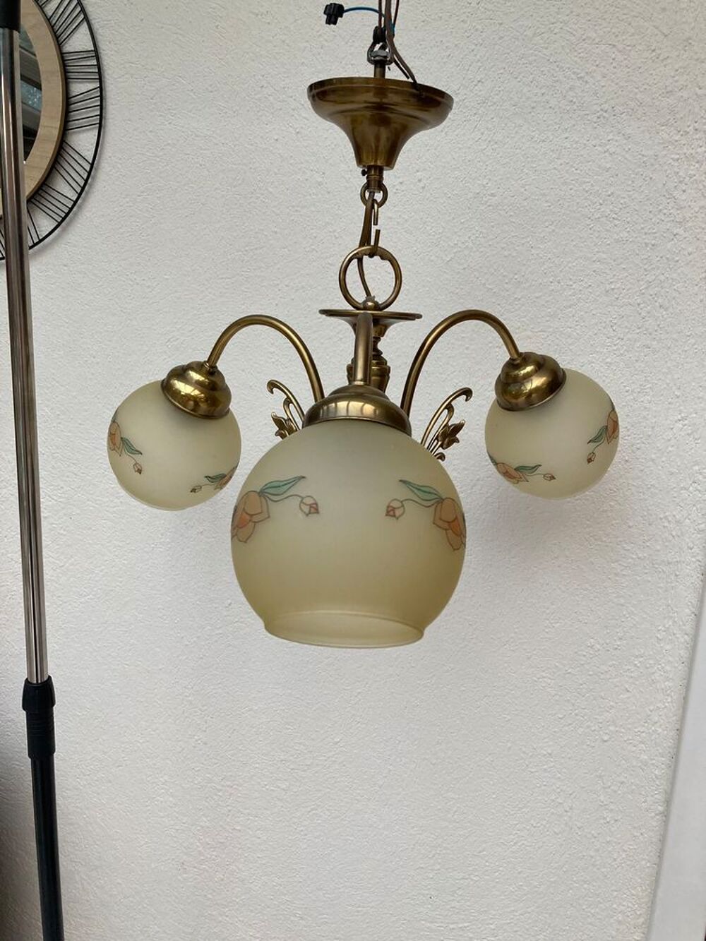 lustre en cuivre 3 branches Meubles