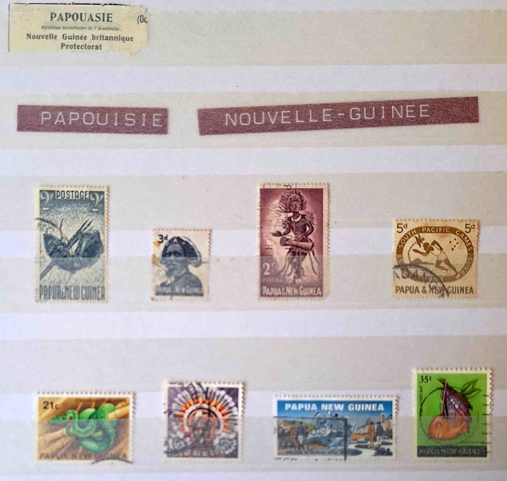 S&eacute;rie de timbres de collection de Papouasie 