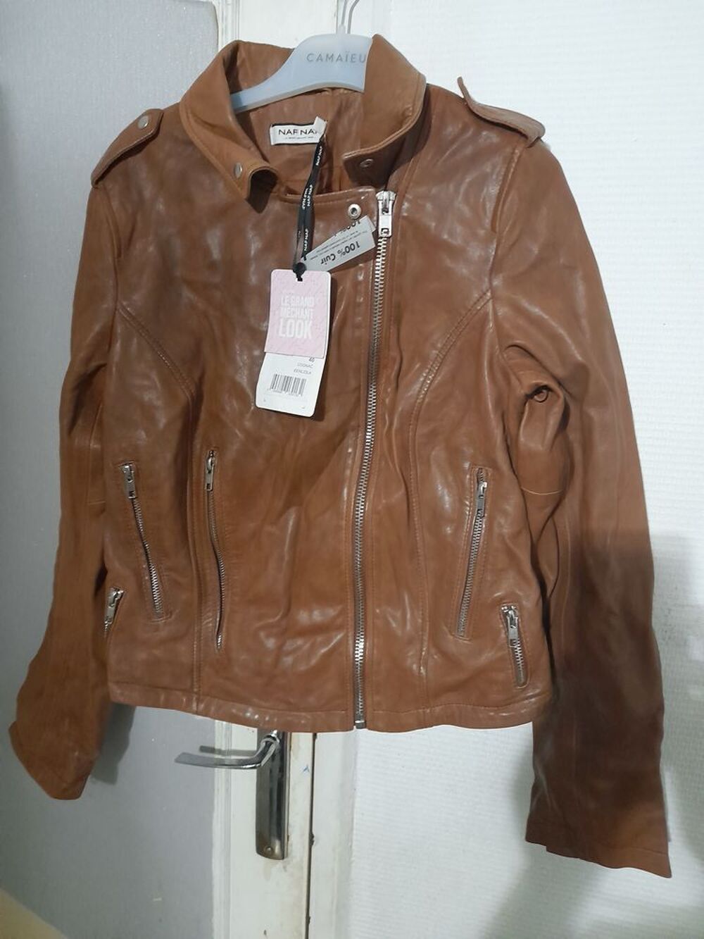Blouson perfectio Naf Naf 100% cuir d'agneau neuf Vêtements