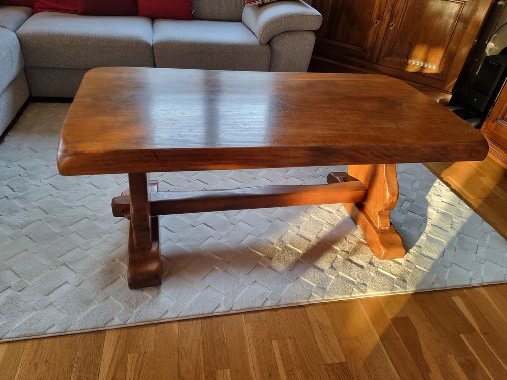 ensemble meuble TV + Table de s&eacute;jour 100% ch&ecirc;ne massif Meubles