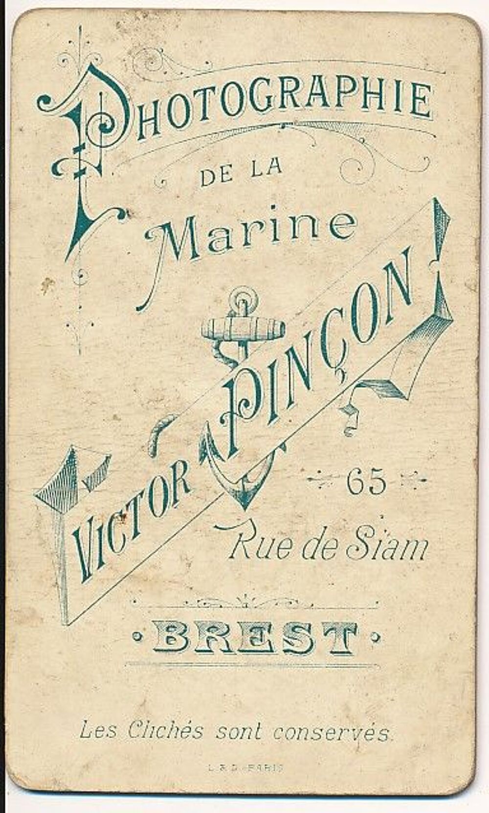 Photographie Marins Navire P&ecirc;che Victor Pin&ccedil;on Brest ca1885 