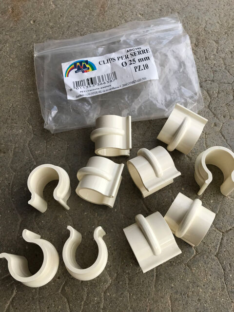 Lot de 10 clips en plastique pour serre � 20 mm 2.5 Saint-Junien (87)