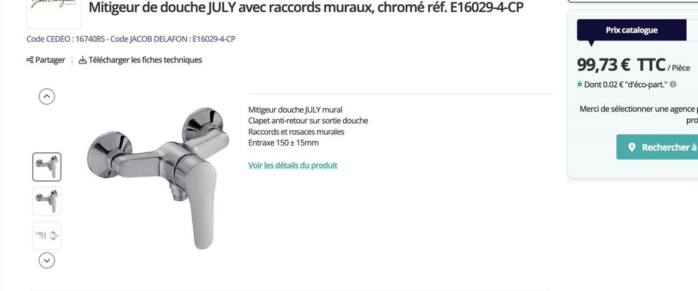 Mitigeur Jacob Delafon Bricolage