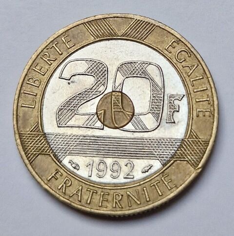 Pice de monnaie 20 Francs Mont Saint-Michel 1992 Rpublique 2 Cormery (37)