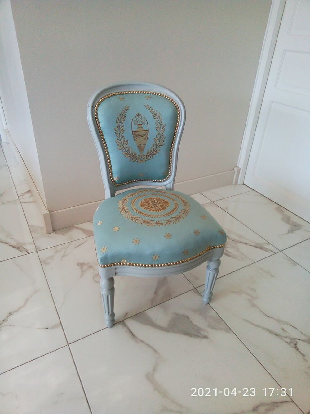 Paire de chaises Napol&eacute;on III estampill&eacute;es JEANSELME Meubles