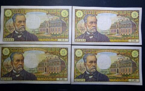   F61 LOT DE 4 BILLETS  5 F PASTEUR  NEUFS 385 Raismes (59)