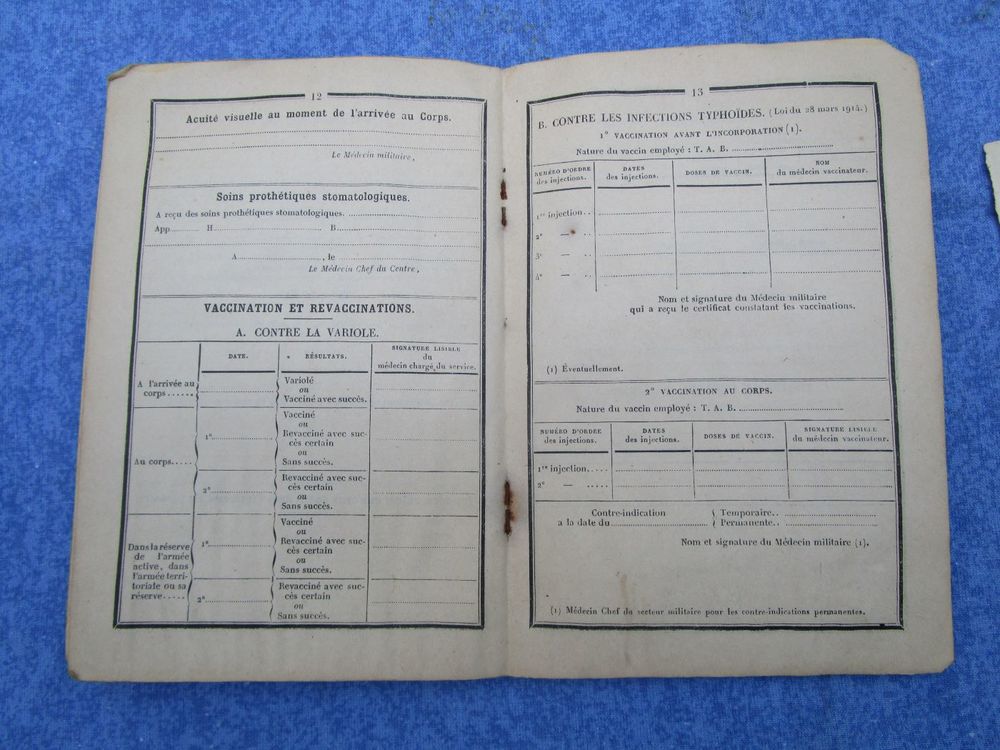 Livret militaire fran&ccedil;ais 