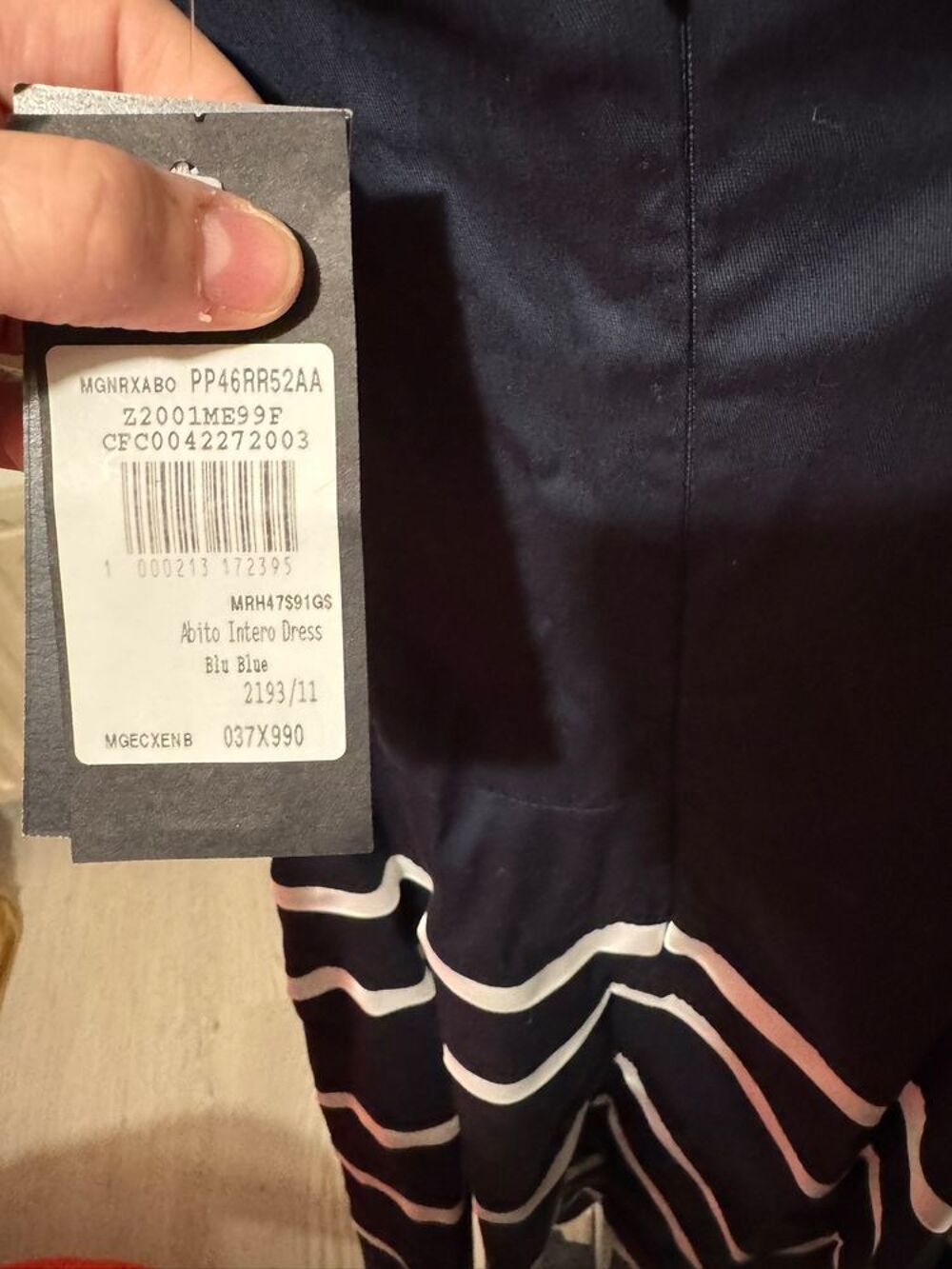 ? Robe Rinascimento ? Bleu marine &amp; blanc ray&eacute; ? NEUVE Vêtements