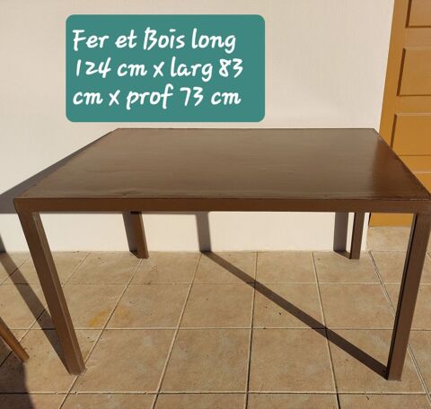 table fer et bois fabrique artisanale 120 Lacrost (71)
