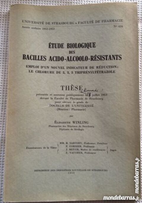 Etude bio des bacilles acido- alcoolo- r�sistantes 6 Achenheim (67)