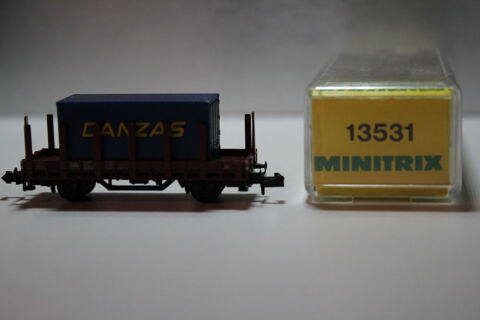 train N MINITRIX 13531 wagon à rancher container DANZAS 15 Colombes (92)