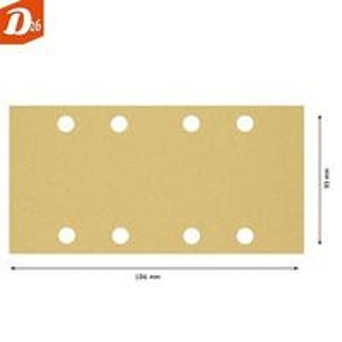   10 feuilles abrasives BOSCH 93x186mm 8 Trous Grain K80 P80 