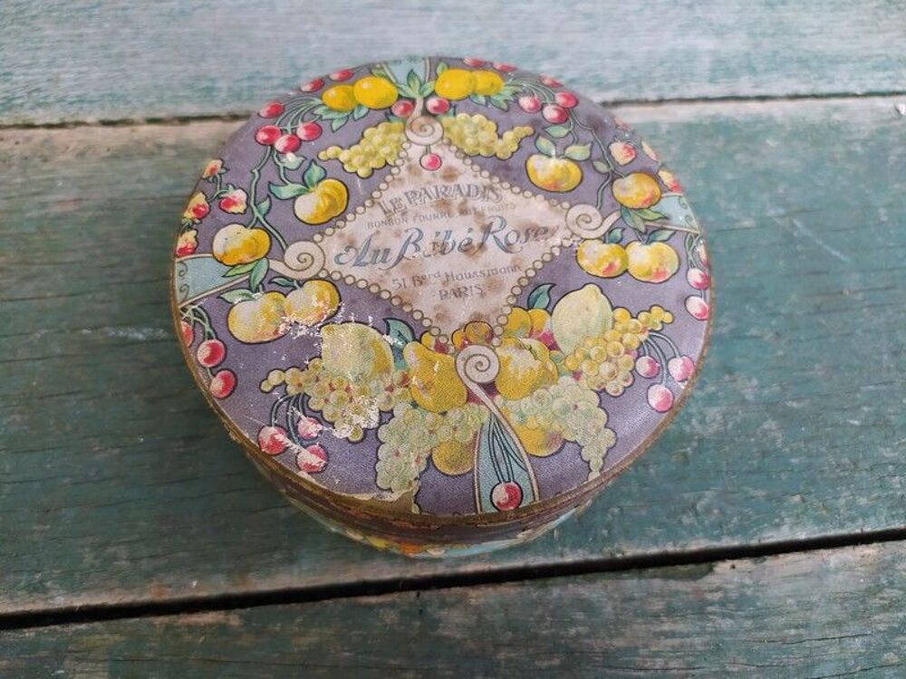Ancienne Boite Bonbons Publicitaire Au B&eacute;b&eacute; Rose 