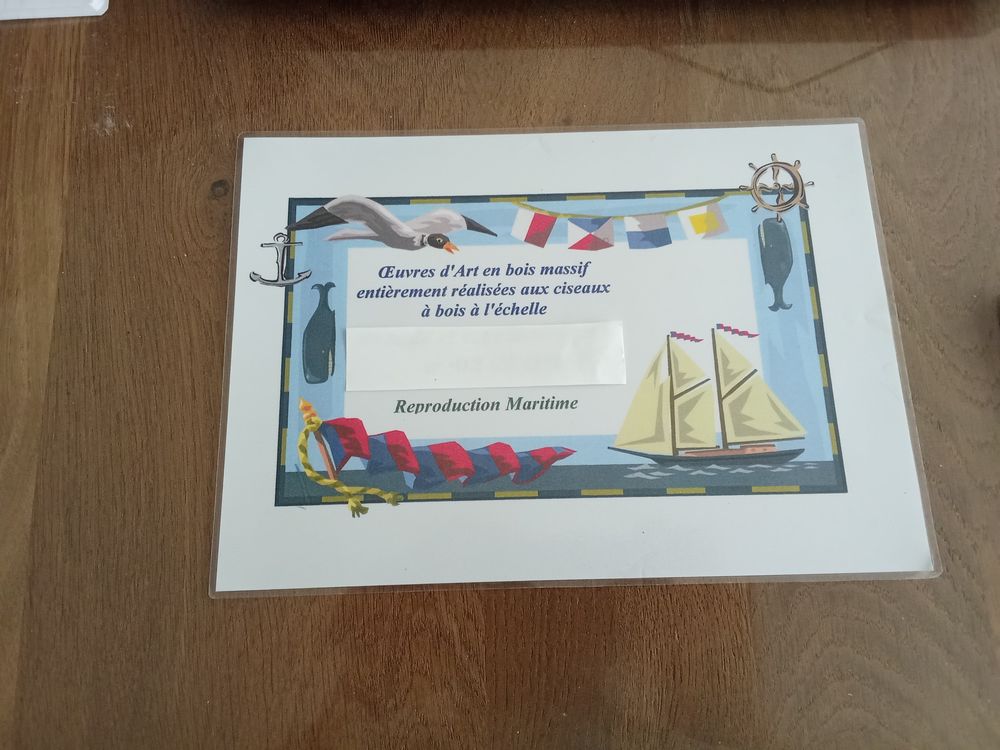 Voilier le Belem fabrication artisanale. 