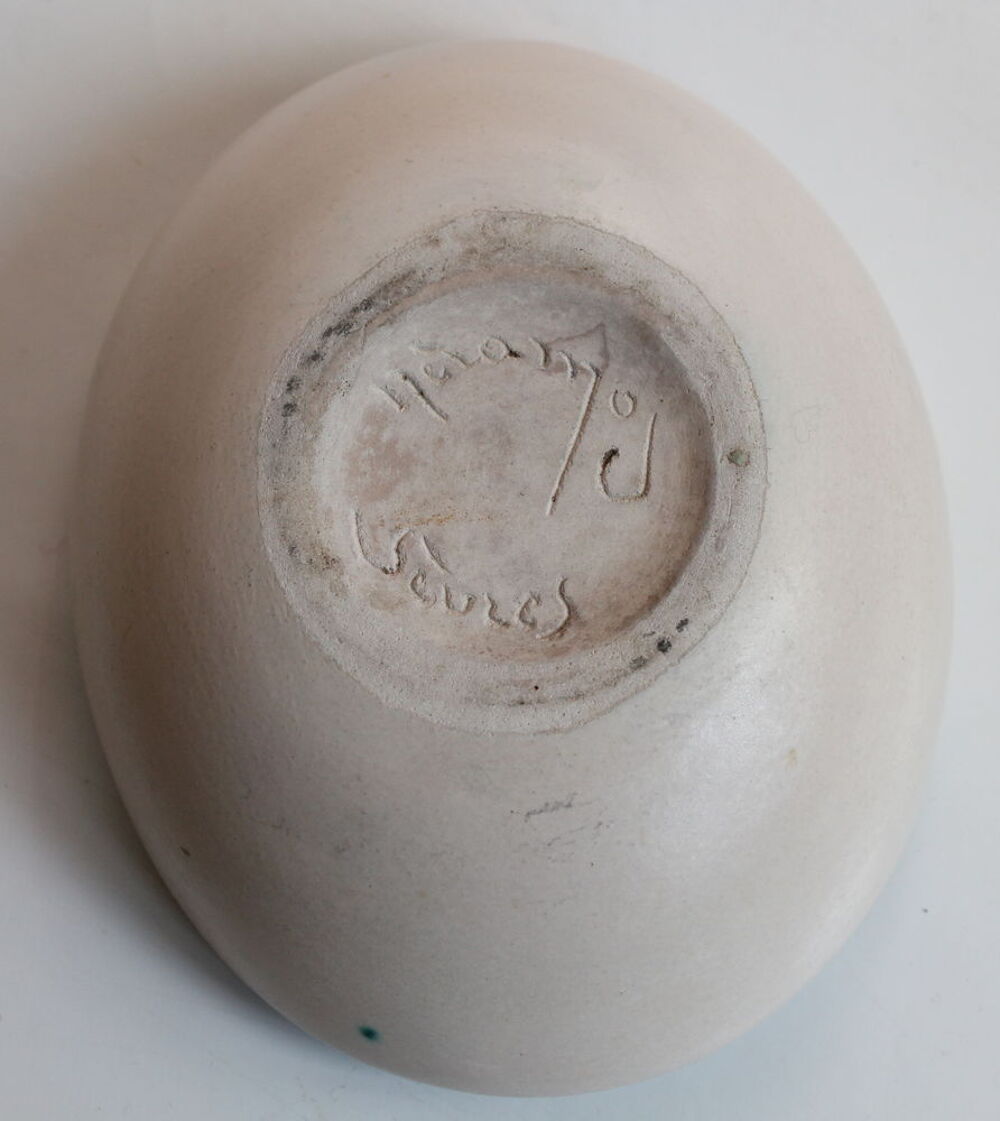 Coupelle ovale KERAMOS SEVRES c&eacute;ramique 1950-60 Décoration