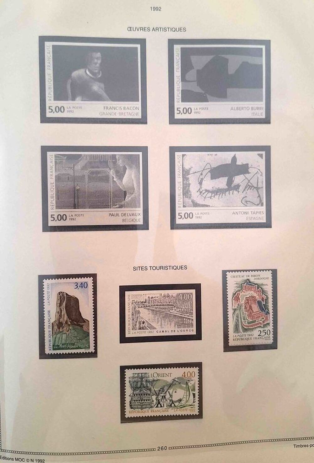 S&eacute;rie de timbres de collection de France F10 