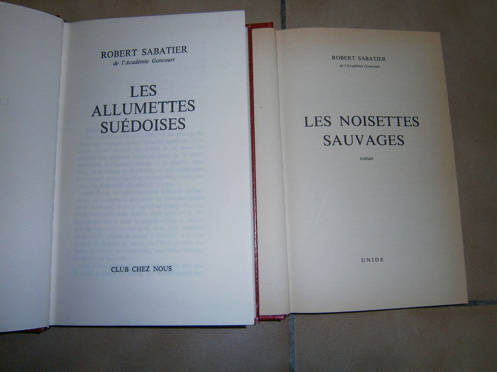 LES ALLUMETTES SUEDOISES / LES NOISETTES SAUVAGES Livres et BD