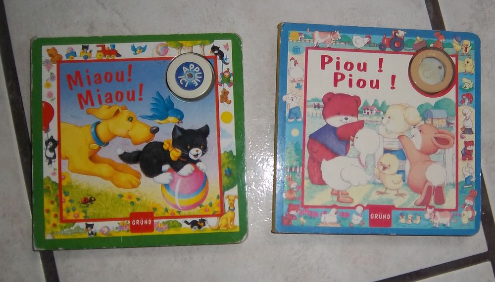 2 livres cartonn&eacute;s enfants Miaou Miaou/Piou Piou Livres et BD