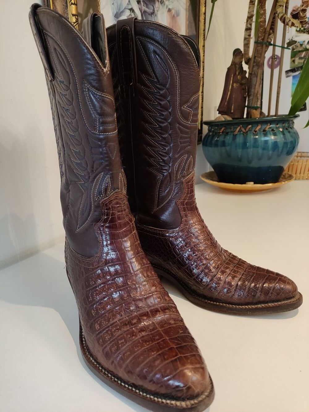 Santiags en Crocodile. Chaussures