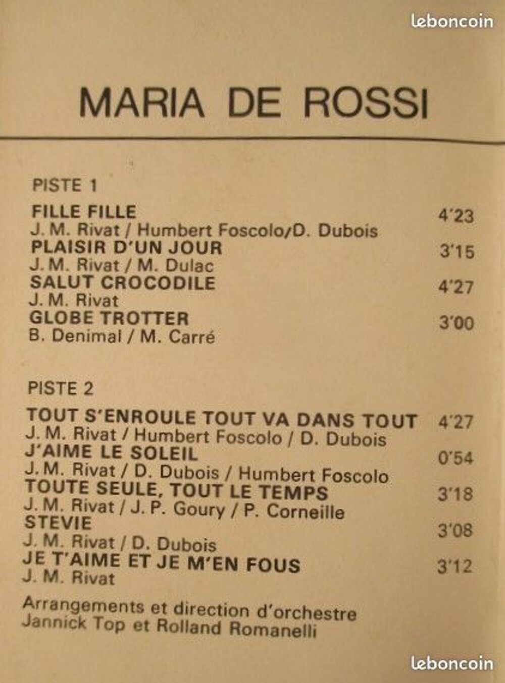 Cassette audio Maria de Rossi CD et vinyles
