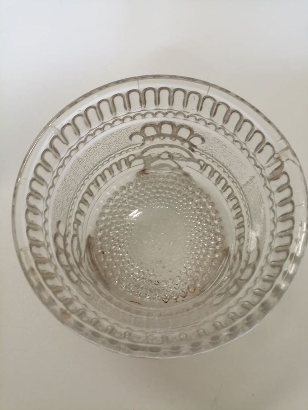 Ancien confiturier en verre 19&egrave;me &eacute;poque Charles X
