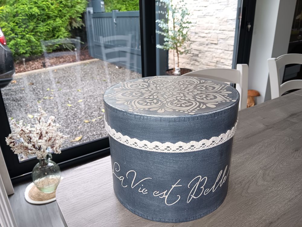 Bo&icirc;te &agrave; chapeaux relook&egrave;. Décoration