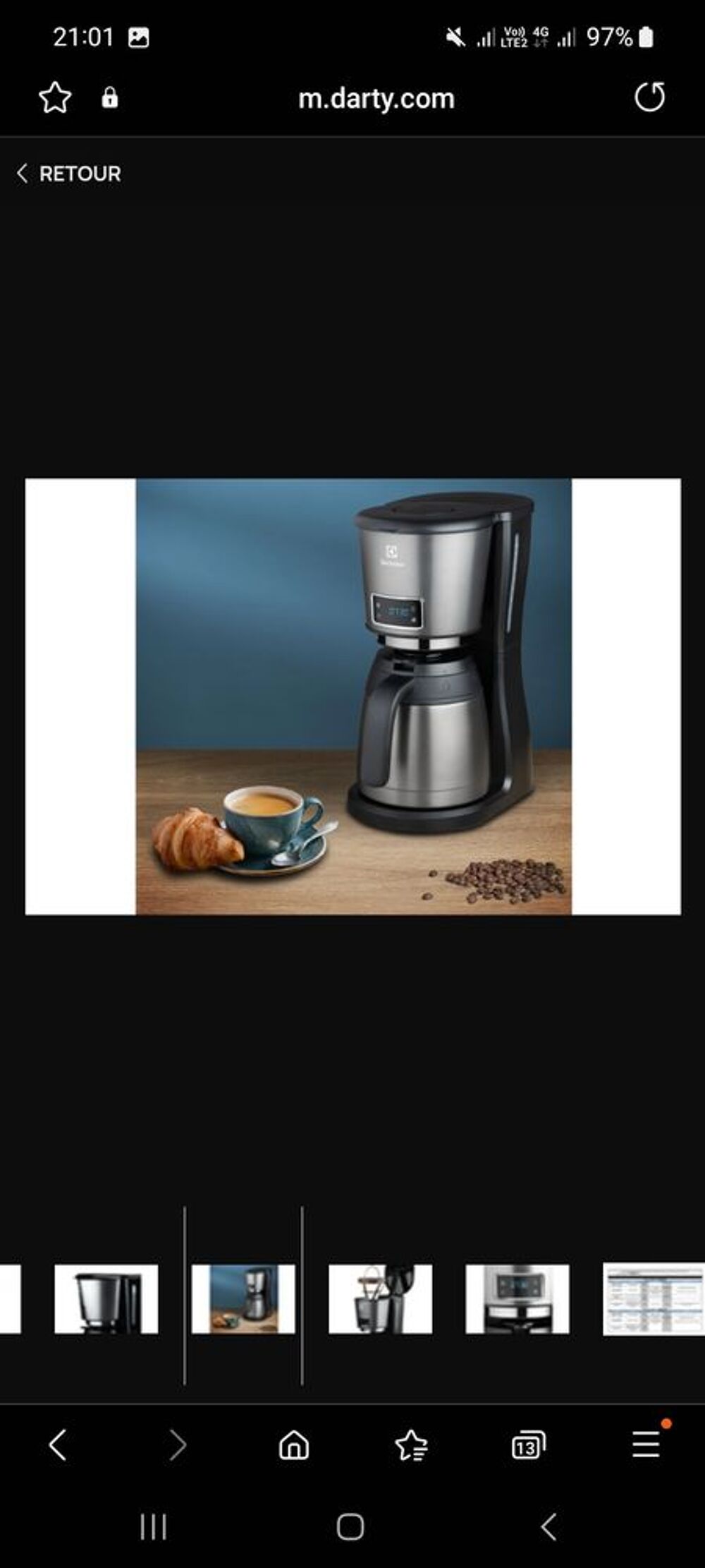 Cafeti&egrave;re Electrolux Programmable. Electroménager