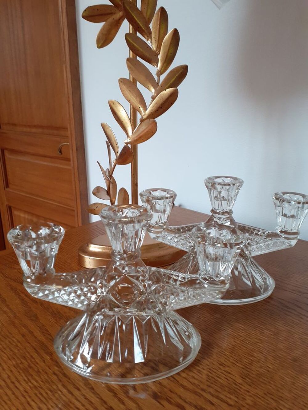 PAIRE DE BOUGEOIRS CISEL&Eacute;S ANN&Eacute;ES 60 Décoration