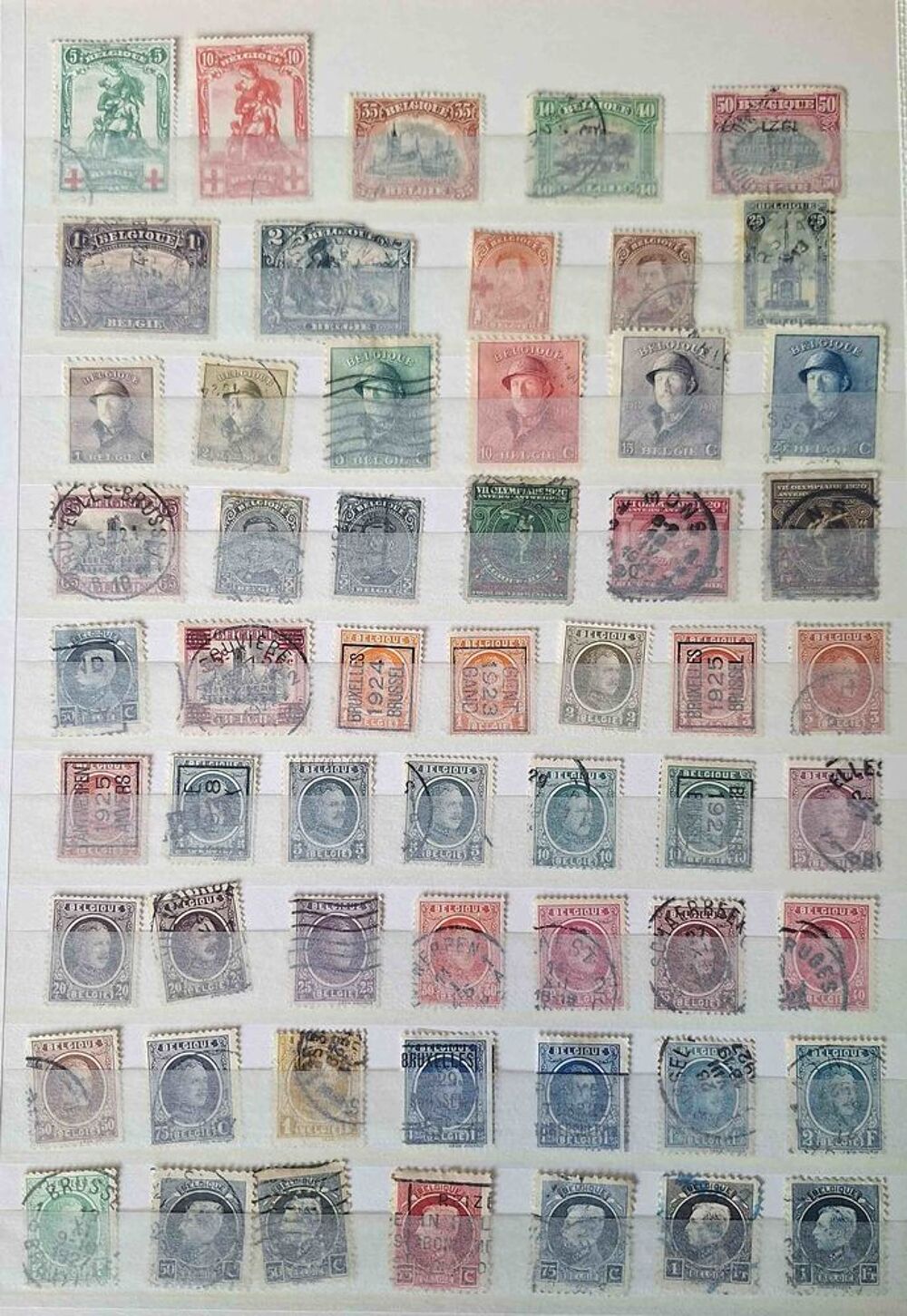 S&eacute;rie de timbres de collection de Belgique 