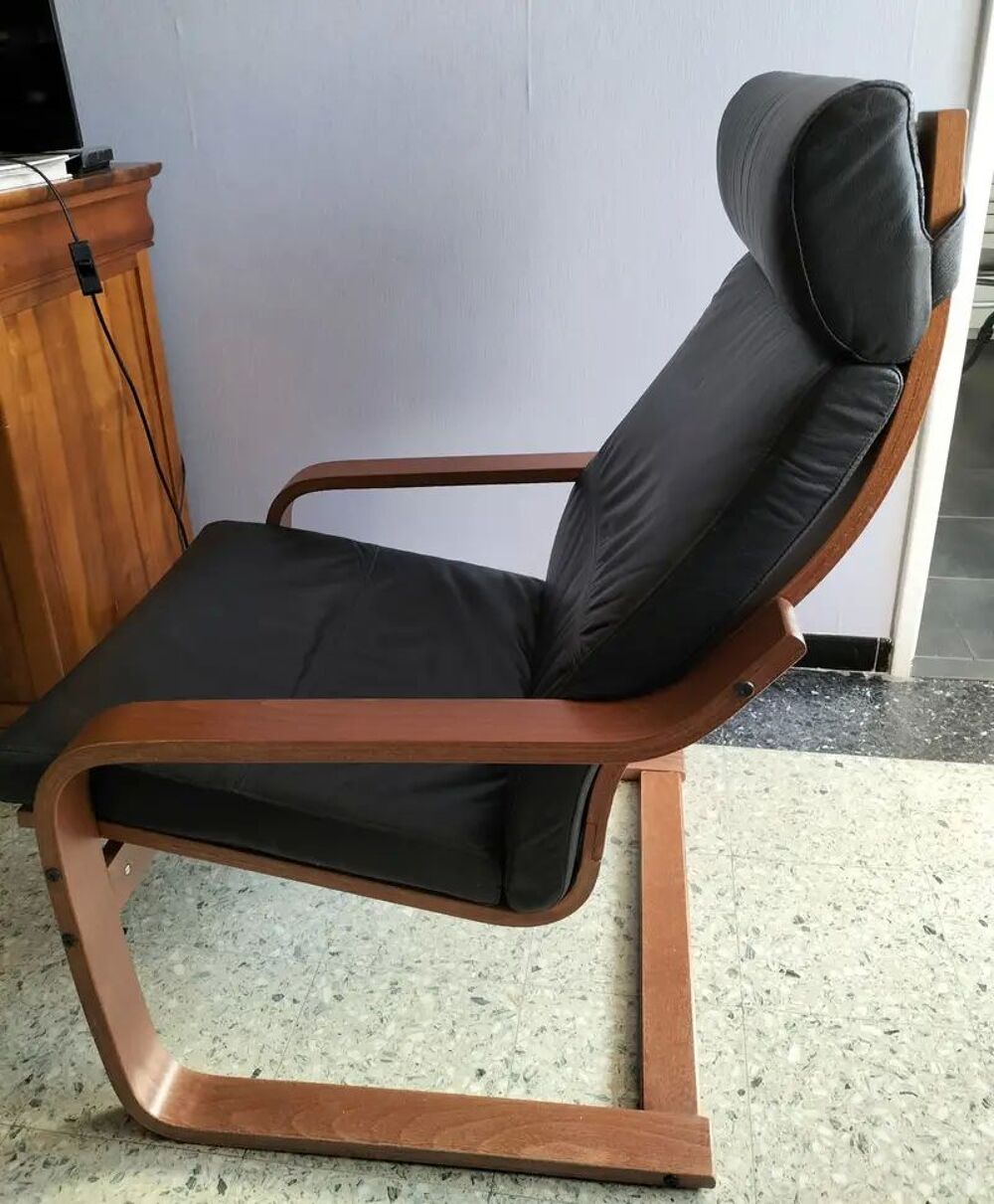 Fauteuil en cuir noir Meubles