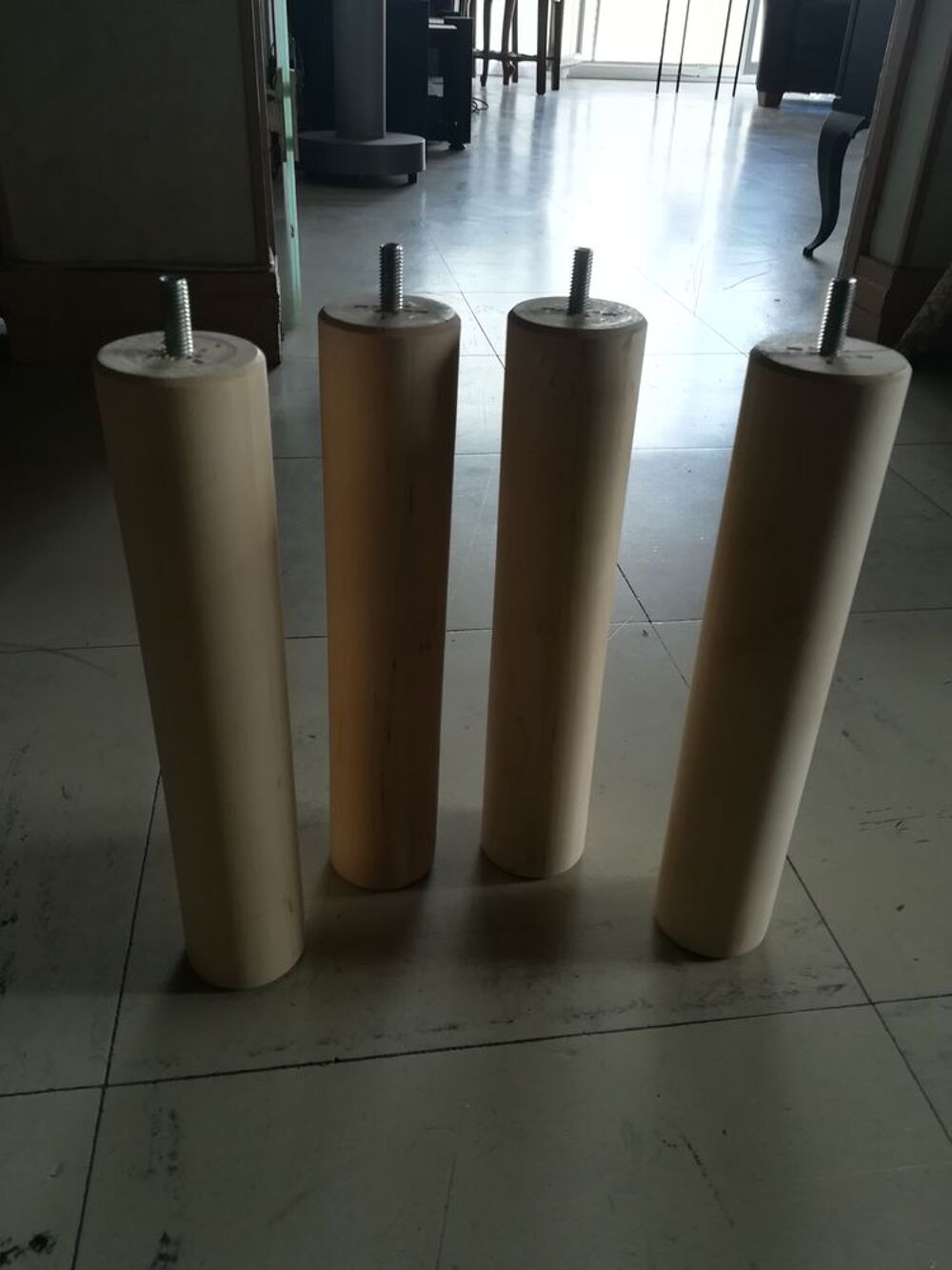 4 Pieds de lit de 50 cm en bois brut Meubles