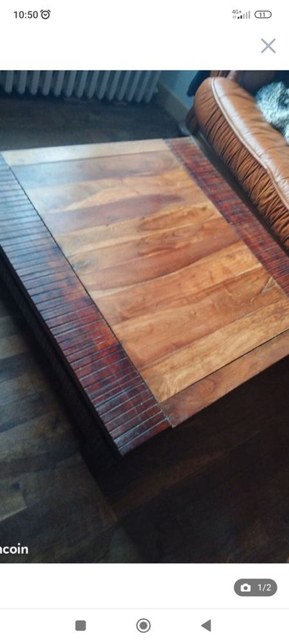Table basse carr&eacute;e en bois massif exotique Meubles