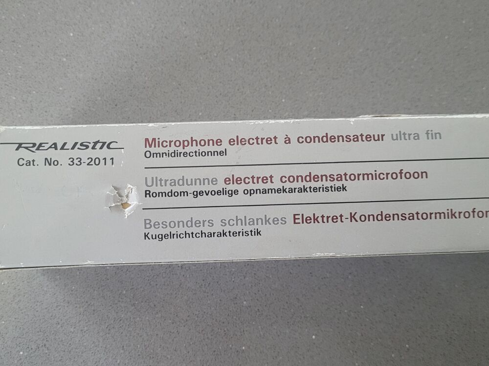microphone &agrave; condensateur REALISTIC Audio et hifi