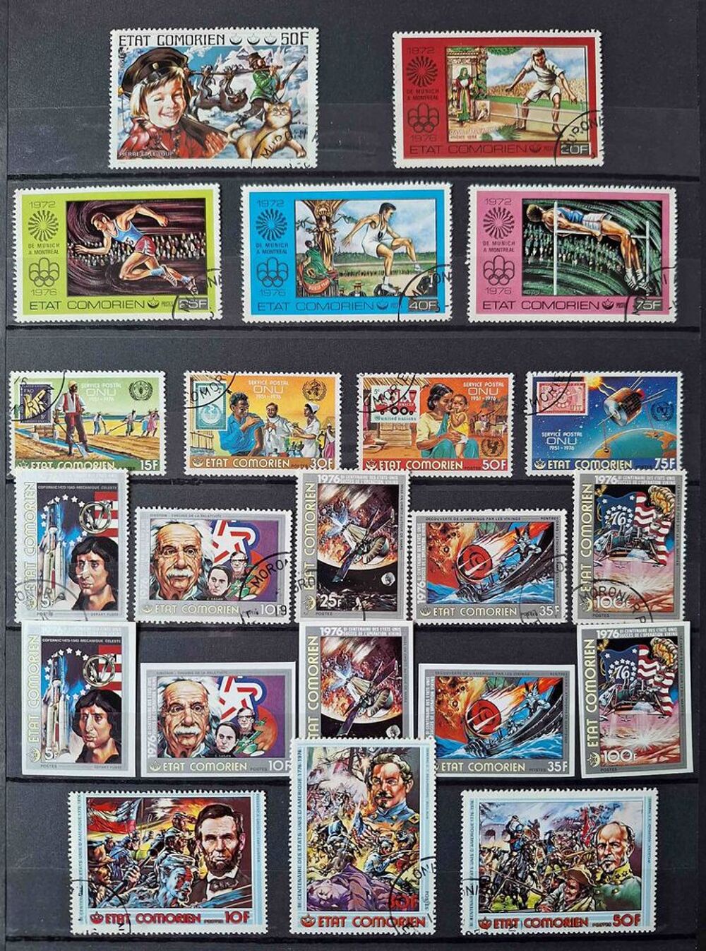 S&eacute;rie de timbres de collection des Comores 