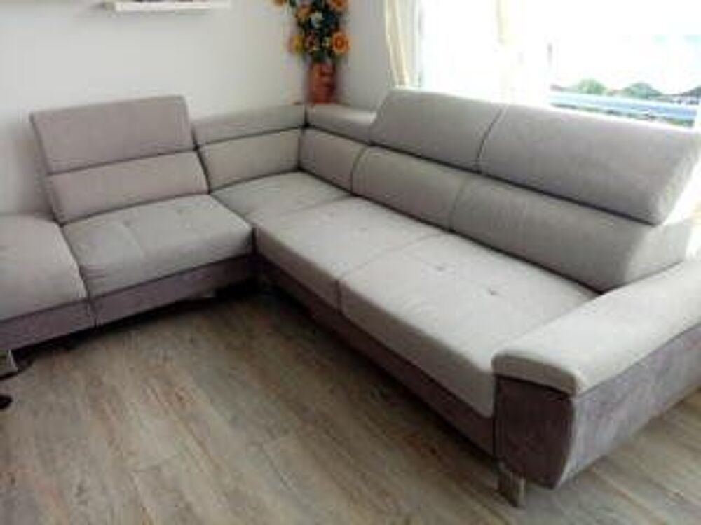 canap&eacute; angle convertible gris en tissu Meubles