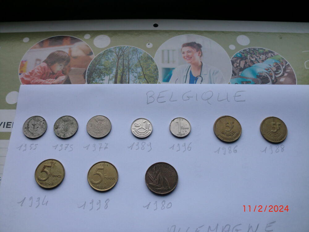 pi&egrave;ces belgique et Allemagne avant 2000 