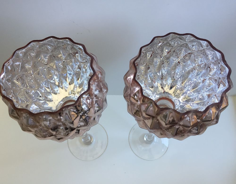 Photophores Vases Bougeoirs sur Pied Fa&ccedil;on Mercuris&eacute; Iris&eacute; R Dcoration