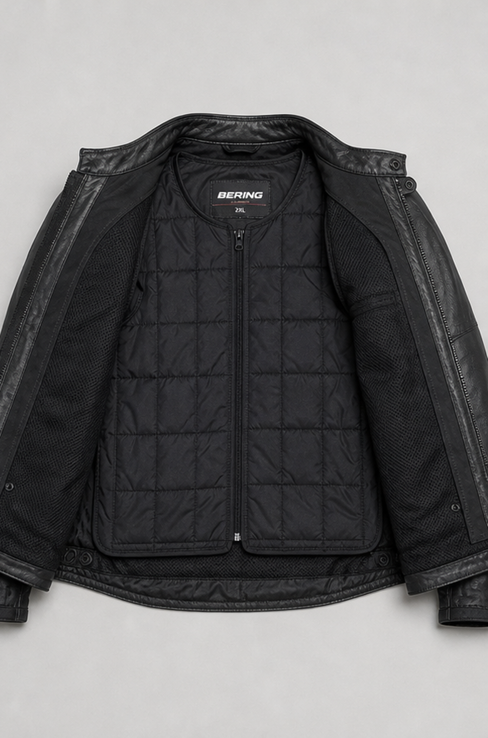Blouson moto Bering en cuir v&eacute;ritable noir ? 2XL ? doublure Vêtements