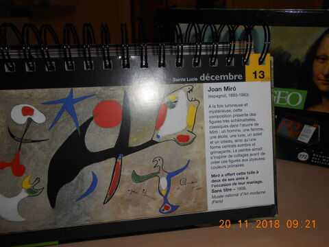 calendrier perp�tuel G�o  365 ?uvres d'art  6 Marck (62)